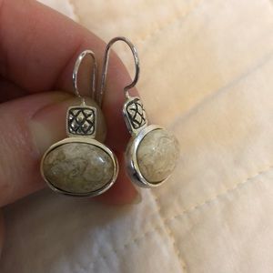 Sterling Silver genuine stone earrings .925